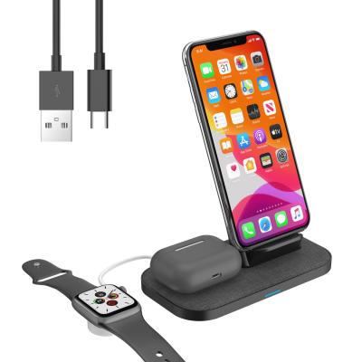 China 10w 7.5w Qi Wireless Charger Stand Iphone Iwatch Airpod Charging Station W26 for sale