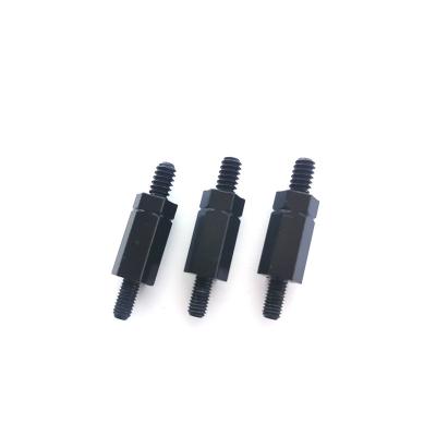 China #4-40 Double-Ended Threaded Hex Bracket For Chassis Connection Cold Forged M3 10mm Electrophoresis Black Hex Stud for sale