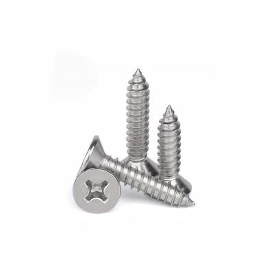 China Flat Head Stainless Steel Self-Tapping Screw Countersunk Head Pointed Tail Cross for sale