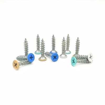 China M20 Stainless Steel Cross Paint Self Tapping Screws Flat Head for sale