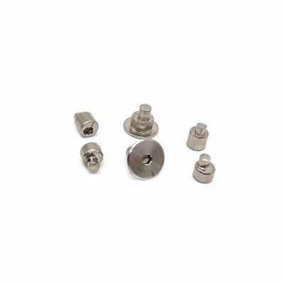 China 304 Stainless Steel Eccentric Adjustment Screw Hexagon Eccentric Hollow Rivet Special Shaped Nail for sale
