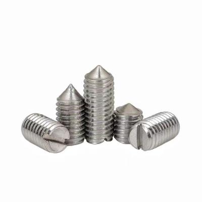 China Precision Endless Machine Meter Stop Screw Slotted Tip Set Screw Cut Slotted Positioning Screw for sale