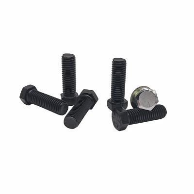 China Factory Wholesale Environmental Protection Color Zinc Hexagon Bolt Electrophoresis Black Hexagon Full Tooth Screw. for sale