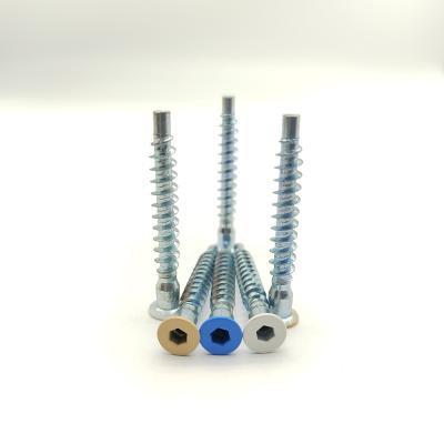 China Furniture Connecting Screws Hex Socket Countersunk Self-Tapping Zinc Coated DIY & OEM Different Colors for sale