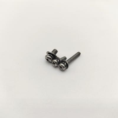 China Tornillos de cabeza redonda Phillips con arandelas de seguridad, zincados M4-M12 en venta