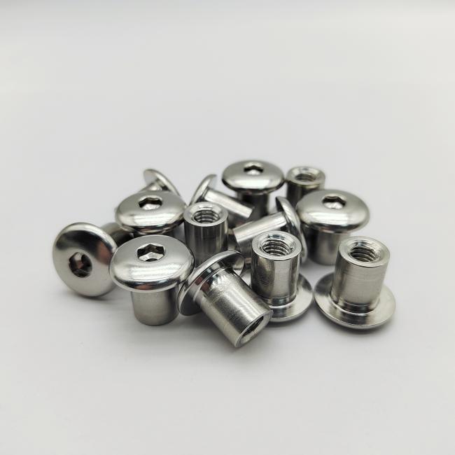 316 SS Heavy Duty Rivet Nuts - side view showing smooth cylindrical body and hex socket drive