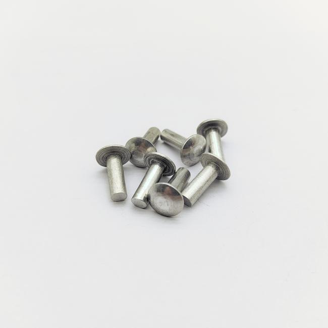 Close-up of truss head solid aluminum alloy rivets