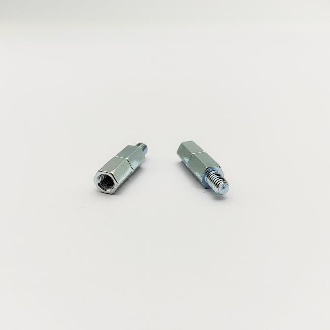 Blue-zinc plated short hex standoff screw with M4 threads