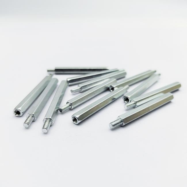Hex male-female threaded standoffs with blue-zinc plating