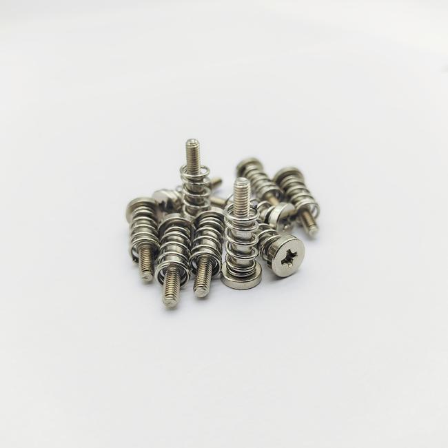 Close-up view of M3 heatsink spring screws showing spring mechanism and cross recessed head