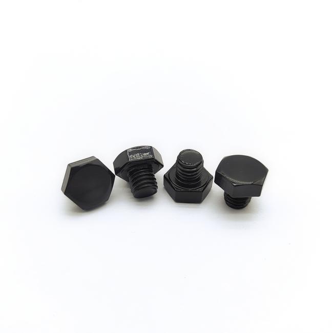 Black electroplated M8 decorative hex bolts for wheel hubs