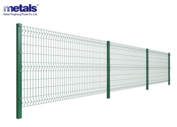 Quality Galvanized Steel Metal Garden Fence PVC Coated Green 3d V Triangle Bending Curved Welded Wire Mesh Fence Panel for sale