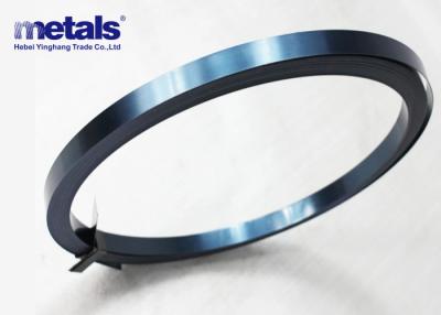 China Metal Steel Packing Strip Black Blue 0.5x16mm 0.5x19mm 0.8x32mm 0.9x25mm for sale