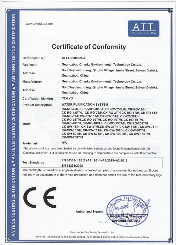 CE-LVD - Guangzhou Chunke Environmental Technology Co., Ltd.