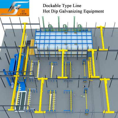 China Dockable-Art Fertigungsstraße-Fertigungs-Feuerverzinkungs-Ausrüstungs-Linie schlüsselfertiger Projekt-Ofen-Zink-Kessel zu verkaufen