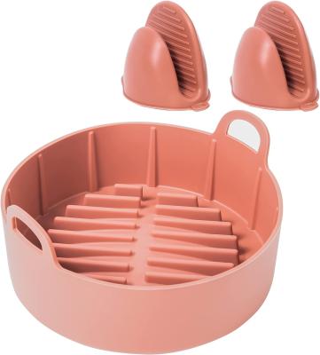 China Durable FDA Approved Widely Used Air Fryer Silicone Basket With Air Circulation for sale