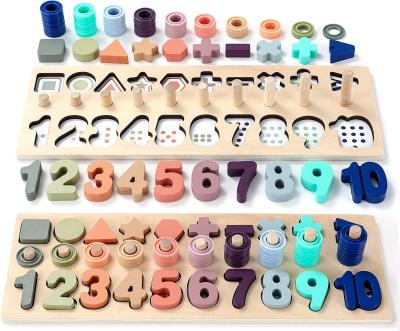 China Preschool Math Learning Montessori Wooden Number Puzzle For Toddler Activities for sale