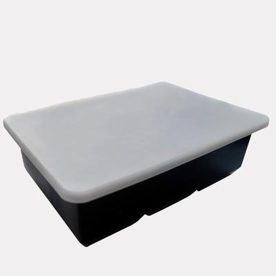 China 15 cubo libre Tray With Lid del molde del hielo del silicón de las cavidades BPA 12*24cm cuadrado en venta