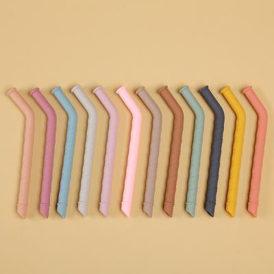 China Eco Friendly Edible Soft BPA Free Silicone Straws Reusable ODM For Juice Drinking for sale