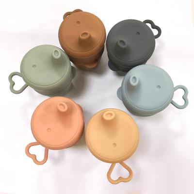 China Tapas libres de la taza de Sippy del silicón del bebé de las tazas de Sippy del ftalato irrompible de BPA en venta