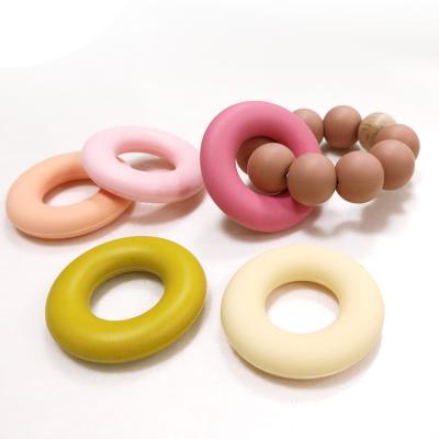 China Ring Donut Shaped Silicone Beads Teether SGS 4.2*4.2*0.9cm For Baby for sale