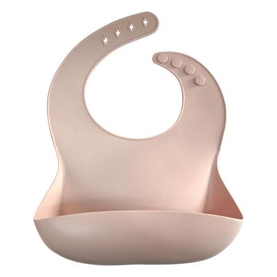 China Reusable Soft Waterproof Silicone Baby Bib Food Catching Bib 29*23*0.2cm for sale