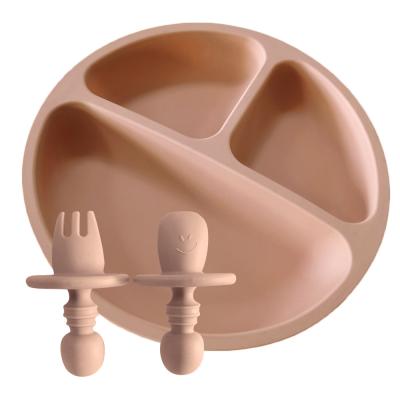 China BPA Free Soft Suction Silicone Baby Plate Anti Slip 210g SGS for sale