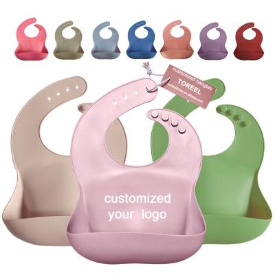 China Oil Resistant Easy Clean Bibs 4 Buckles Baby Silicone Catcher Bib Lightweight FDA for sale