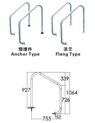 中国 セリウムISO 1.0mmの磨かれたステンレス鋼のプールの梯子 販売のため