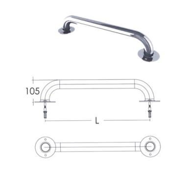 China SS304 Wall Straight 1.0mm Swimming Pool Grab Rail for sale