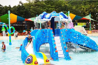 China Kids Water Park Equipment 8000x8000mm Fiberglass Water Slide for sale