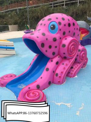 China Outdoor Kids Water Park Equipment Fiberglass Octopus Water Slide for sale