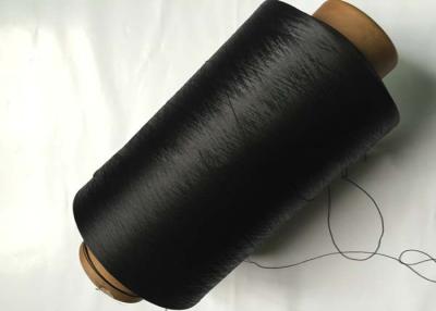 China Black A Grade Polyester DTY Yarn , Draw Textured Yarn 150D / 48F /2 SD HIM S+Z Twist for sale