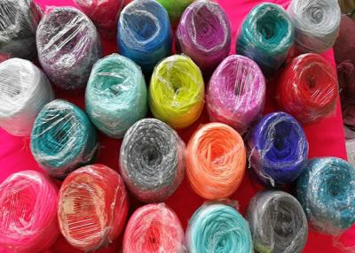 China 250G DIY Fancy Knitting Yarn For Hand Woven Cushion , 100% Polyester Strip Yarn for sale