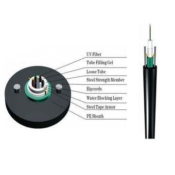 Chine Dispersion optique de câble blindé de fibre de SM Unitube du noyau GYXTW de fibre 12 basse à vendre