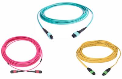 China 10G 40G 100G Fiber Optic MTP MPO Trunk Cable SM OM3 OM4 8 12 24 Cores Te koop