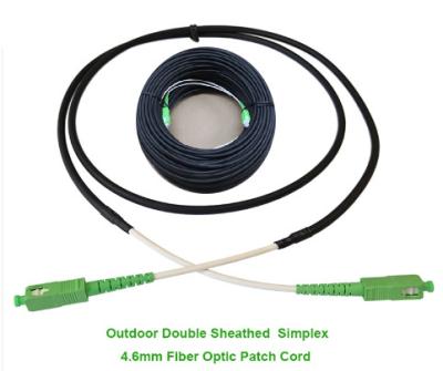 China Double Sheathed Simplex Single Mode Fiber Jumper Cables 4.6mm en venta