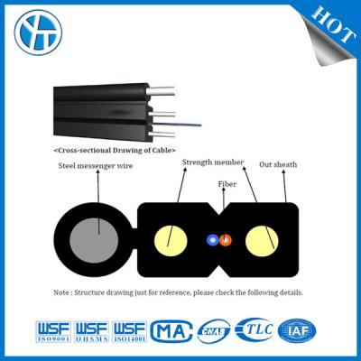 China 1/2/4 Fiber Count FTTH Optical Drop Cable with IP67/IP68 Waterproof Grade for sale