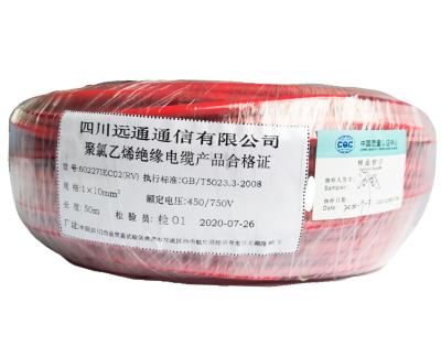 China Solid Copper Core Bv 10mm2 Electric Copper Wire ANATEL Approval for sale