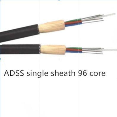 China 96 Core 90KN ADSS Fiber Optic Cable Self Supported FRP CSM for sale