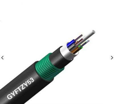 China 24 cabos de fibra ótica enterrados diretos GYFTZY53 da bainha do PE do núcleo à venda