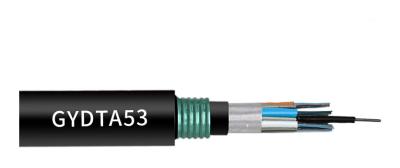 China Cable de fribra óptica del filamento GYDTA53 48, cable directo de la fibra del entierro G652d en venta