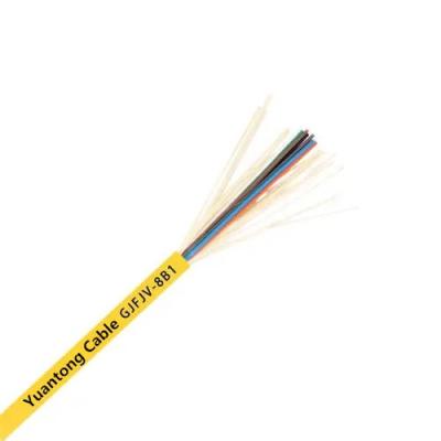 China Round Yellow Fibre Optic Cable , PVC Lszh GJFJV 8 Core Fiber Optic Cable for sale