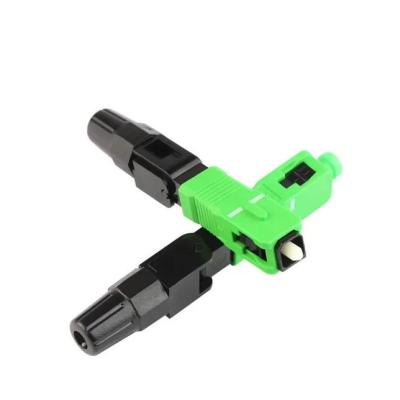 China Sc APC Fast Fiber Optic Cable Connectors , Green Ftth Connector for sale