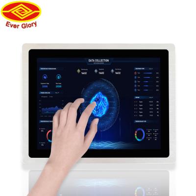China 15 polegadas 10 ponto touch screen monitor impermeável Ip65 consumo de energia 25W à venda