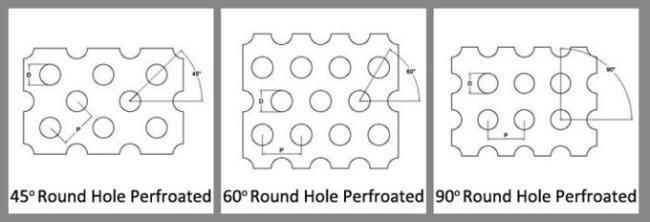 Stainless Steel Perforated Tubes, Round Hole With Different Patterns