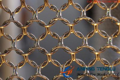 China De Bouwdecoratie van roestvrij staalring mesh curtain used in new Te koop
