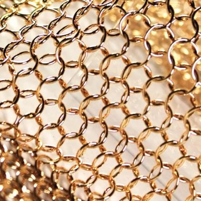 China Stainless Steel Decorative Ring Mesh Bright Silver / Golden / Brass 3-20mm Aperture Diameter for sale