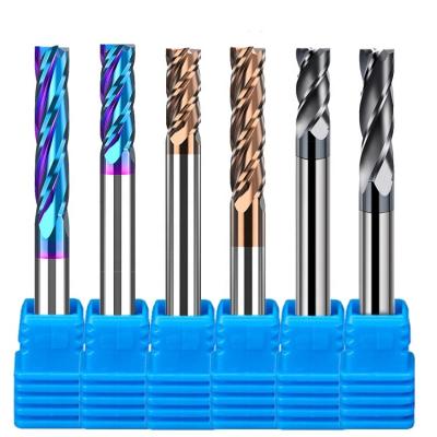 China 1 / 4 Inch CNC Solid Down Cut Brazed Tungsten Carbide End Mill Wood Roughing for sale