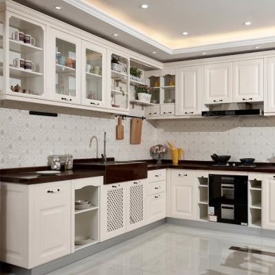China E1 Solid Wood Kitchen Cabinets Solid Wood Base Cabinets Artificial Stone for sale